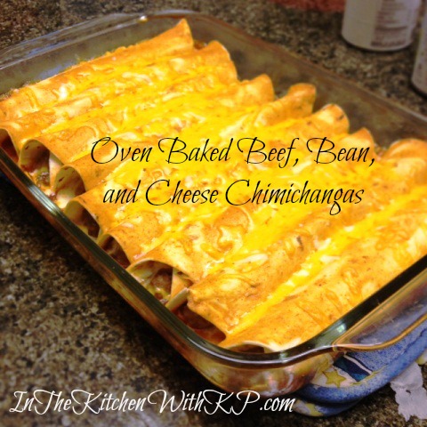 Oven Baked Beef, Bean, and Cheese Chimichangas 2