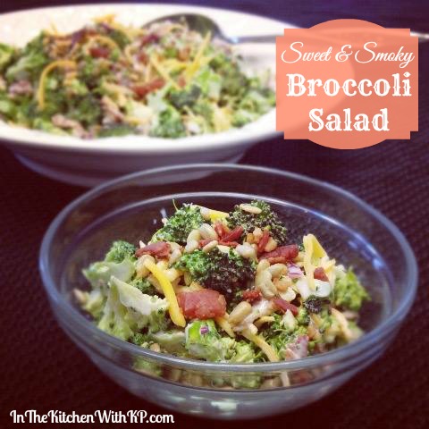 Sweet and Smoky Broccoli Salad #Recipe www.InTheKitchenWithKP