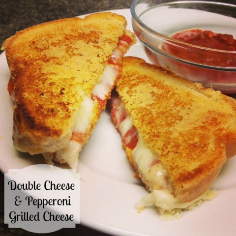 Double Cheese and Pepperoni Grilled cheese