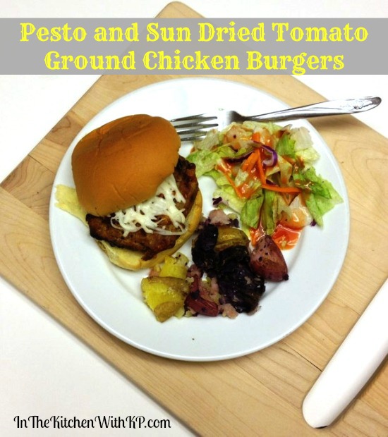 #ad Pesto and Sun Dried Tomato Ground Chicken Burgers #CreateAMeal #Cbias 1