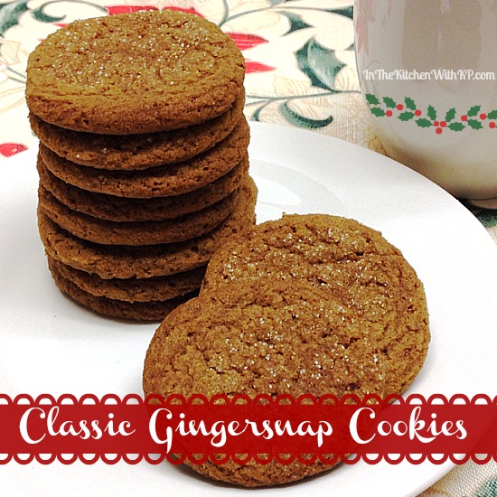 Classic Gingersnap Cookies #recipe www.InTheKitchenWithKP #cookieweek 2