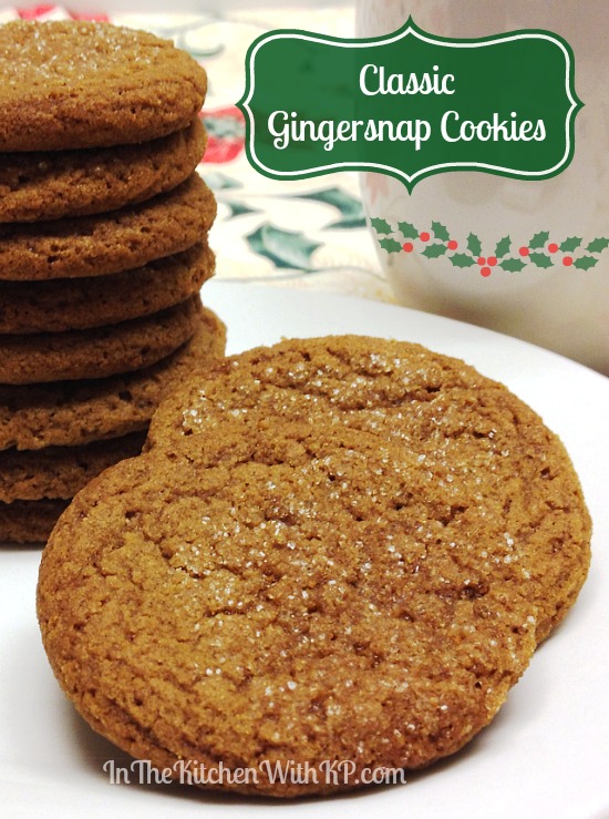 Classic Gingersnap Cookies #recipe www.InTheKitchenWithKP #cookieweek
