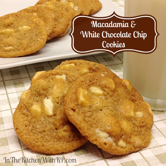 Macadamia and White Chocolate Chip Cookies #recipe www.InTheKitchenWithKP #CookieWeek 2