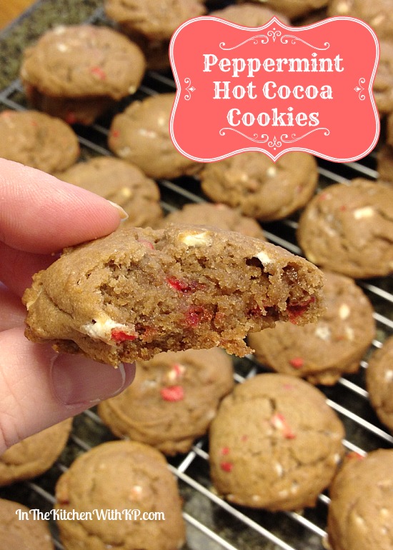 Peppermint Hot Cocoa Cookies #recipe www.InTheKitchenWithKP1