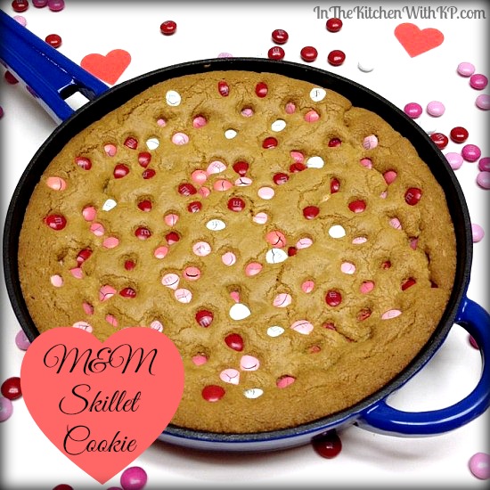 M&M Skillet Cookie #recipe #dessert www.InTheKitchenWithKP 3