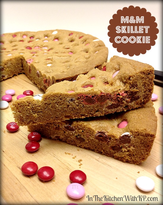 M&M Skillet Cookie #recipe #dessert www.InTheKitchenWithKP