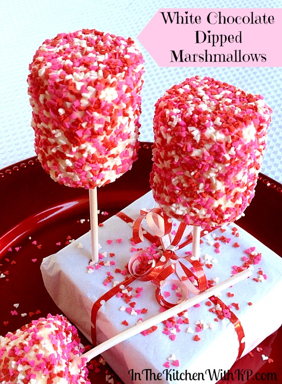 White Chocolate Dipped Marshmallows for a Valentine's Sweet Treat #recipe www.InTheKitchenWithKP 2