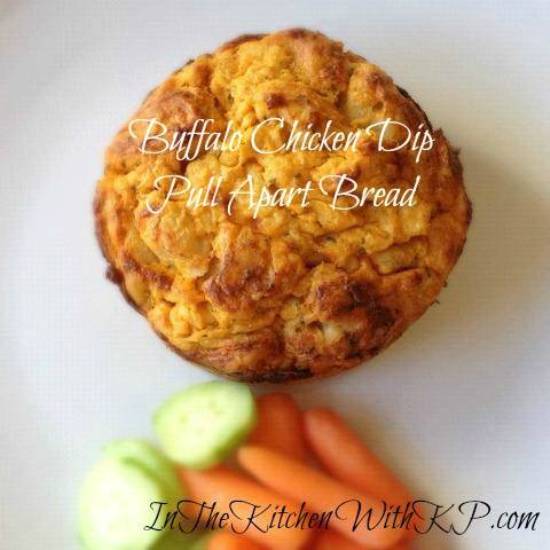 Buffalo-Chicken-Dip-Pull-Apart-Bread-#recipe www.InTheKitchenWithKP