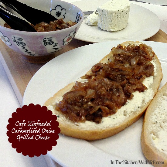 Cafe Zinfandel Caramelized Onion Grilled Cheese #recipe www.InTheKitchenWithKP 6