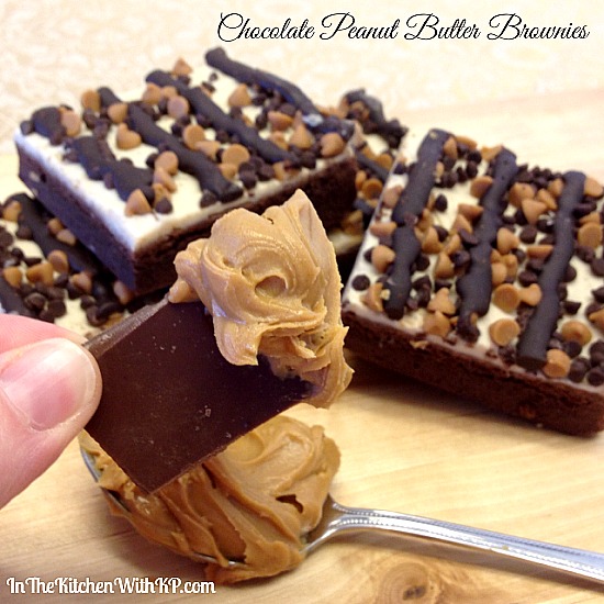 Chocolate Peanut Butter Brownies #chocPBday www.InTheKitchenWithKP 1