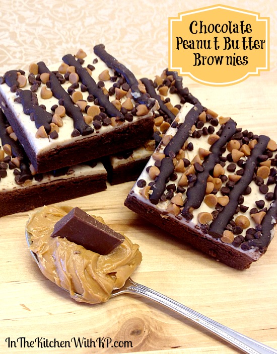 Chocolate Peanut Butter Brownies #chocPBday www.InTheKitchenWithKP 2