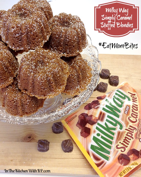 Milky Way Simply Caramel Stuffed Blondies #EatMoreBites #recipe #shop www.InTheKitchenWithKP 1