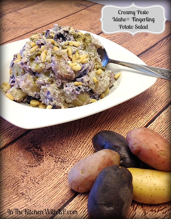Creamy Pesto Idaho Fingerling Potato Salad #SundaySupper www.InTheKitchenWithKP #recipe 3