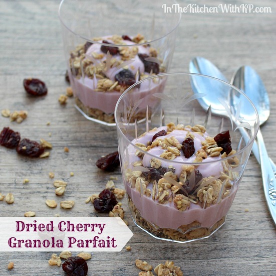 Dried Cherry Granola Parfait With Silk Dairy Free Yogurt Alternative www.InTheKitchenWithKP Snack Recipe 2