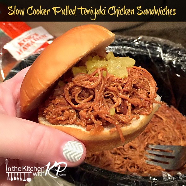 Slow Cooker Pulled Teriyaki Chicken Sandwiches | InTheKitchenWithKP.com | Easy Crock Pot recipes 