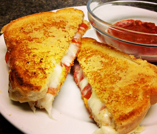 Double Cheese and Pepperoni Grilled Cheese InTheKitchenWithKP easy kid friendly recipe